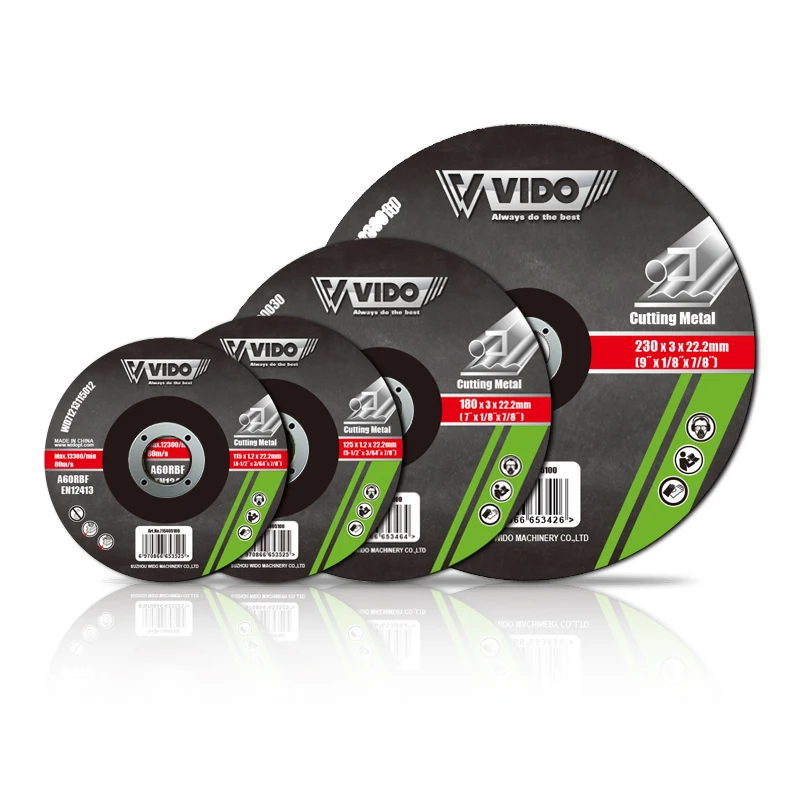 VIDO abrasive cutting disc 4in 4.5in 5in 7in 9in grinding wheel for metal and stainless steel