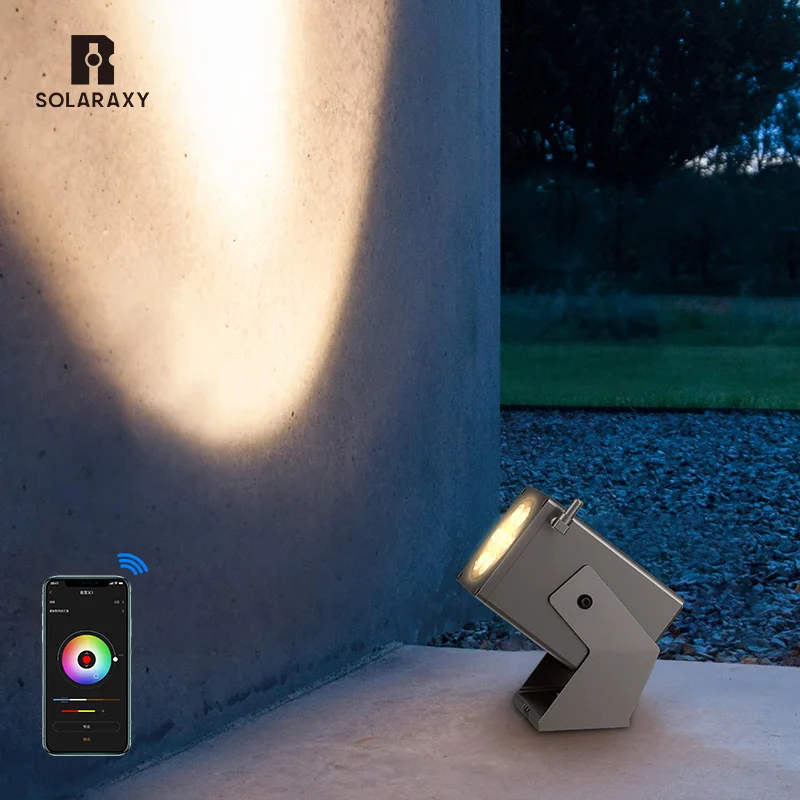 High quality waterproof commercial smart home outdoor landscape tree lights square garden solar led spot light
