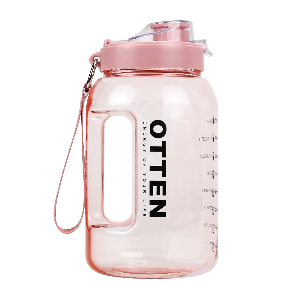 Amazon hot selling OTTEN new design big capacity gym outdoor sport water bottle with time marker
