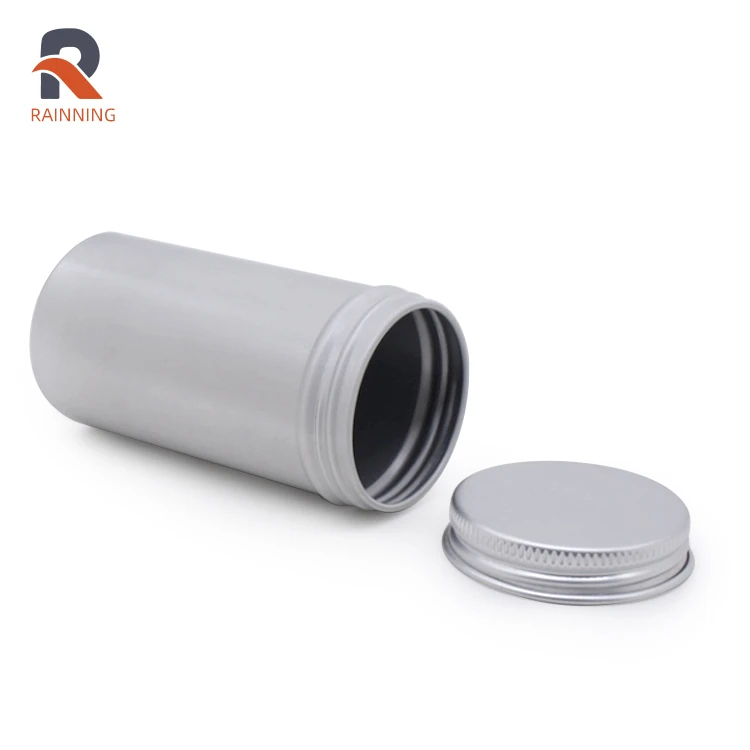 High quality metal packaging 80g tall aluminum jar with screw lid for tea packaging candy candle wholesale