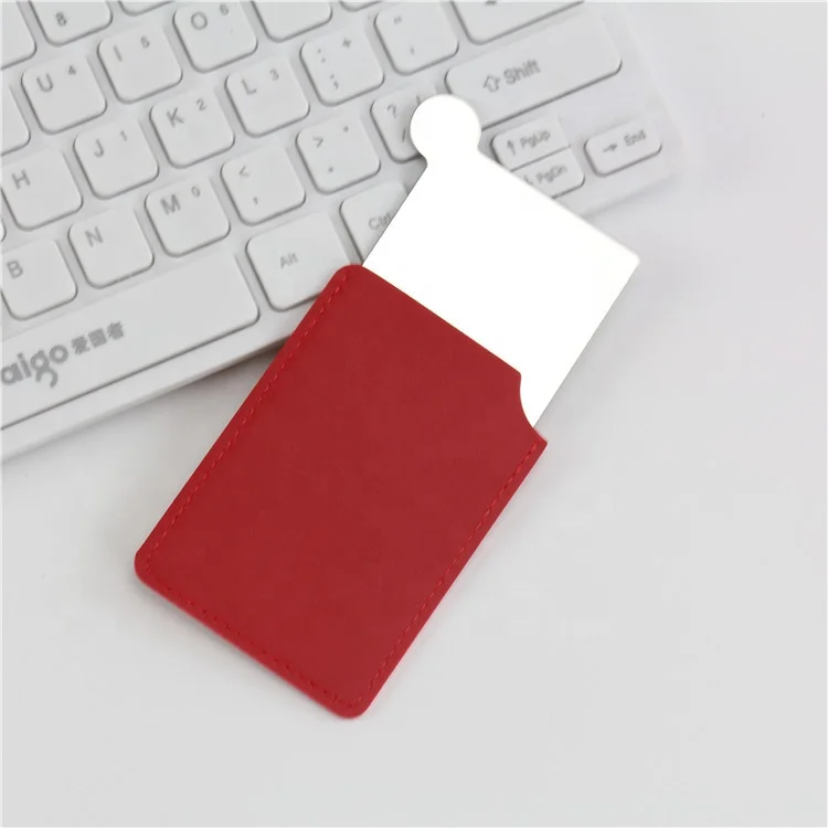 2023 New Product Stainless Steel Mirror Custom Private Label Mini Makeup Hand Hold Cosmetic Mirror Leather Pocket Mirror