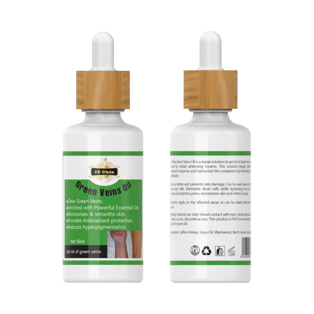 OEM Private Label Logo 5D Gluta Green Veins Oil Removing Spider Veins Mixed with Body Milk Lotion
