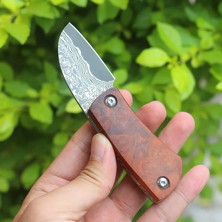  Нож из дамасской стали с деревянной рукояткой Red shadow оригинальный складной нож узором Новые поступления от