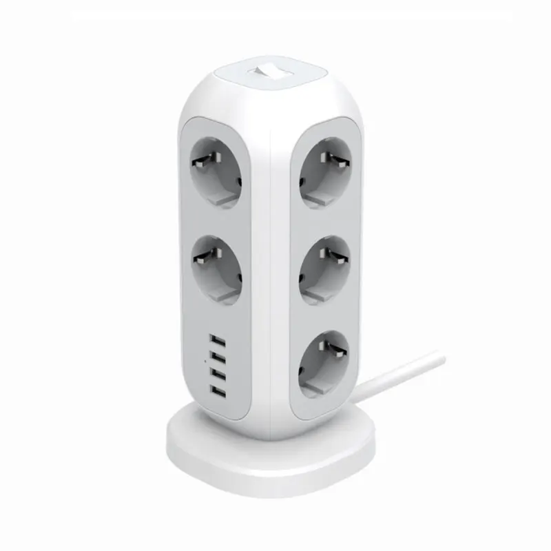 Portable EU Smart Plug Travel Electrical Extension Cable Socket Multi Outlet Rotating USB Power Strip