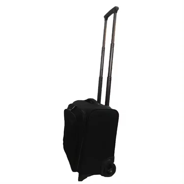 Fashion 2 Wheels Durable Black Laptop Trolley Luggage Bag  16 Inch Carry On Luggage Suitcase For Travel