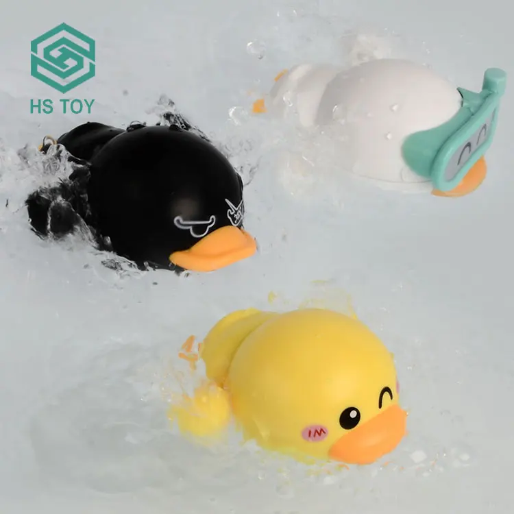 HS Swimming Baby Bath Animal Floating Wind Up Swimming Duck Clockwork Winding Toys For Toddler