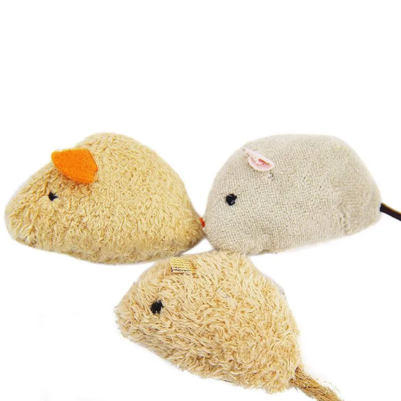 3pcs pet cat bite resistant toy plush simulated little mouselect hide and seek game props rat squeak toy