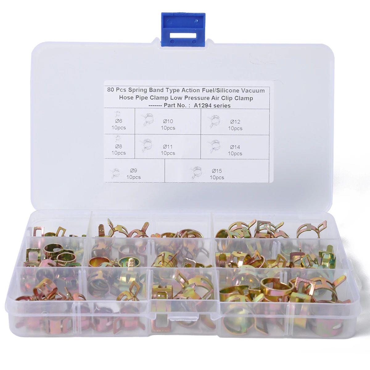 BAJUTU 6-15mm 8 Size  Fuel Pipeline Spring Clamp Silica Gel Vacuum Hose Clamp Steel Wire Clamp Double Wire Motorcycle Fuel Pipe