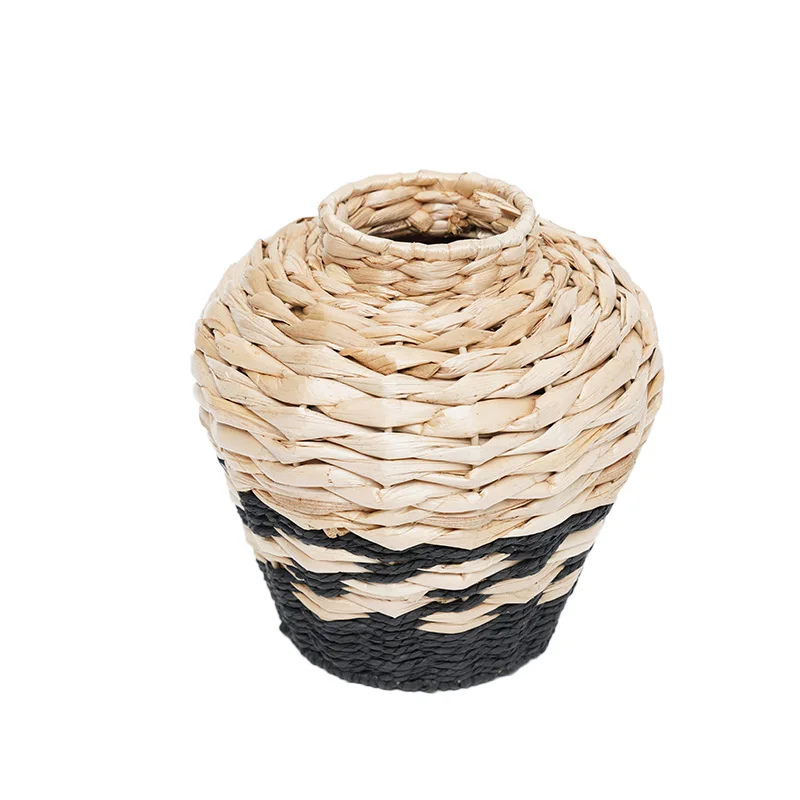 Woven Natural Water Hyacinth Large big table Vase Dried flowers Vase for home Decor
