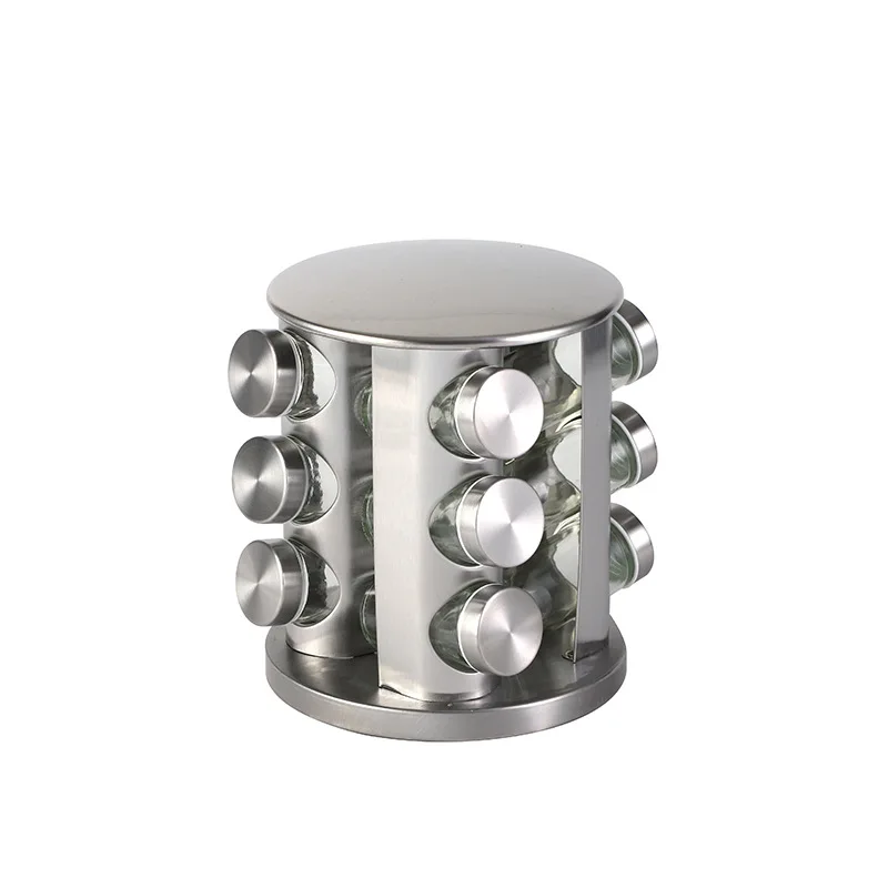 Stainless iron seasoning can storage rack kitchen supplies rotating seasoning rack