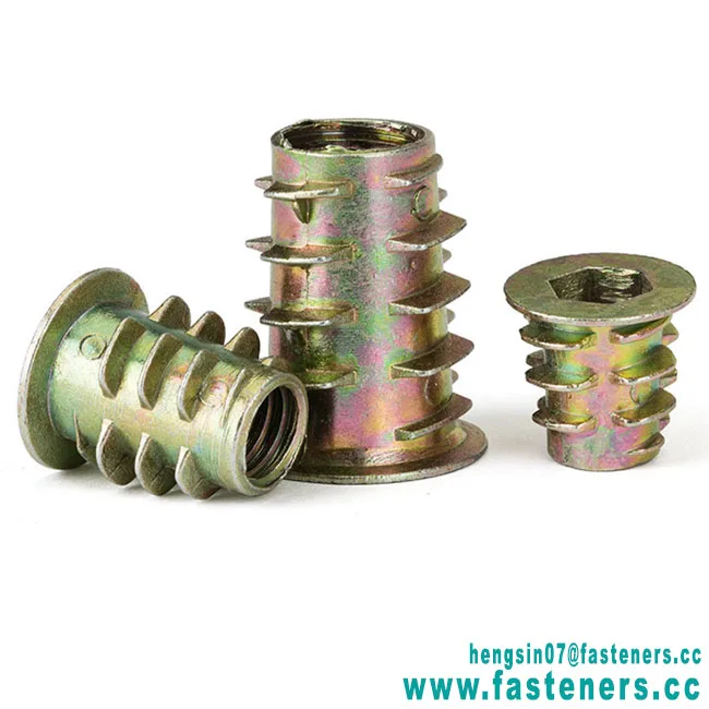 High Quality Factory Price Zinc Alloy Insert Nuts Furniture fasteners M4-M10 Hex Socket Trapezoid Nuts