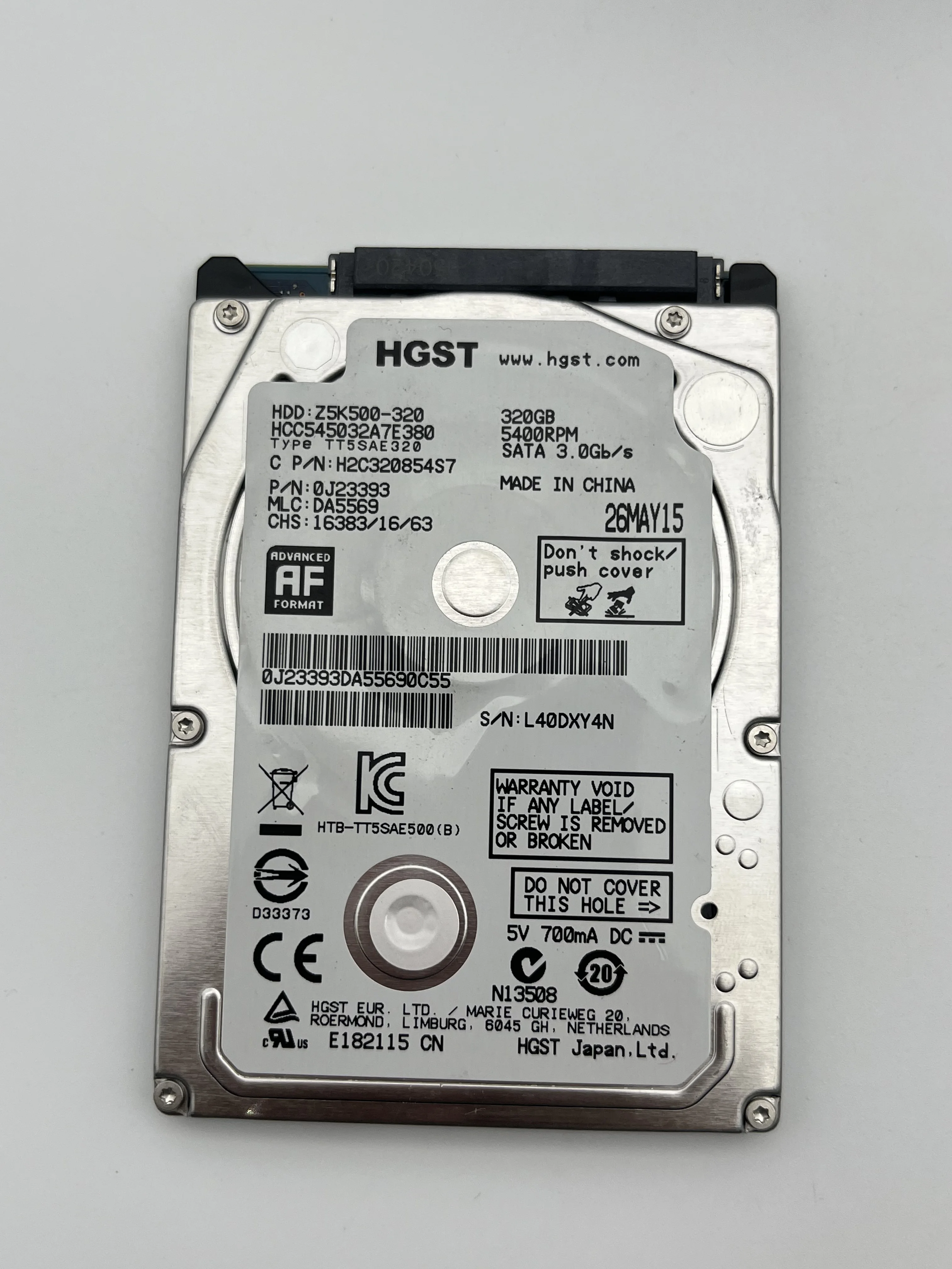 Original HGST Brand High Quality Hard Disks Laptop Internal hard disk HDD Z5K500-320 SATA 3.0Gb/S 5200RMP 320GB