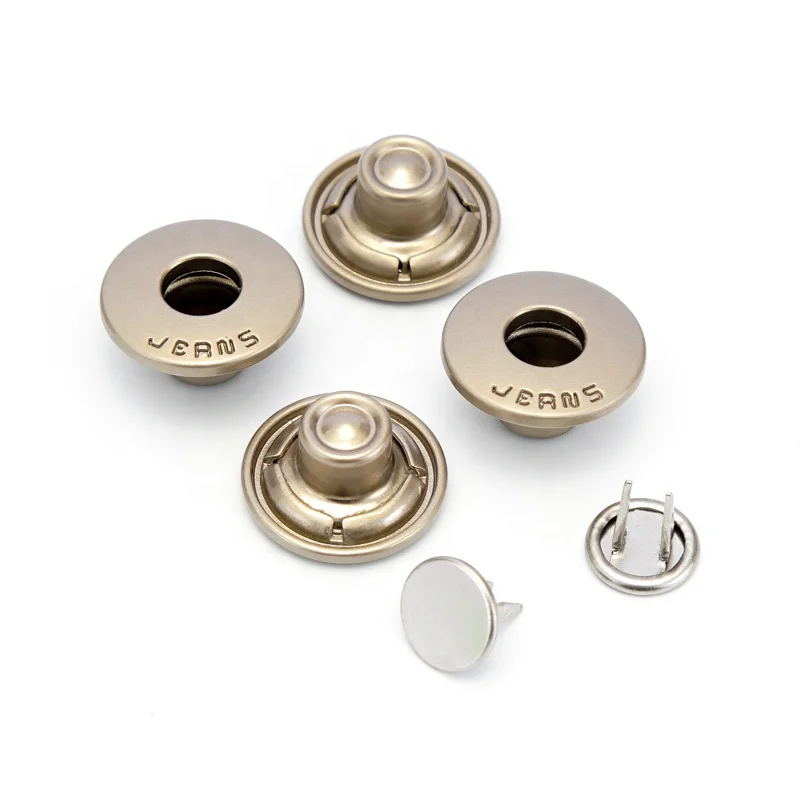 YHG High Quality Embossed Custom Logo Metal Brass Zinc Alloy Botones Vintage Enamel Jeans Button for Pant Clothes