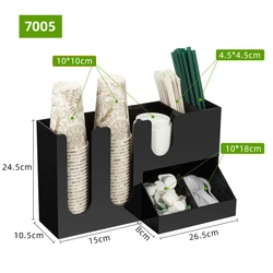 Wholesale paper cup dispenser Storage Coffee Condiment Organizer holder