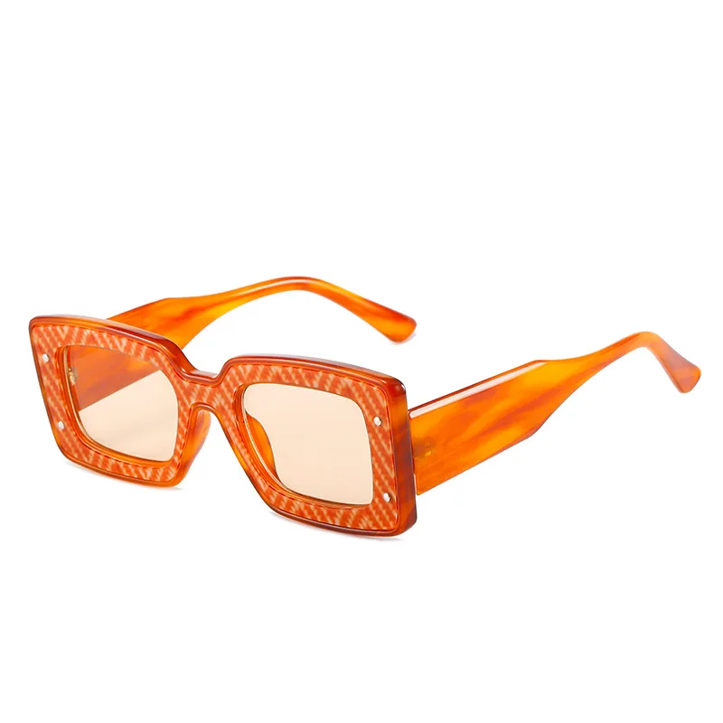 2024 New Square Sunglasses Personality Pattern Contrast Color Glasses Fashion internet celebrity Advanced Sunglasses