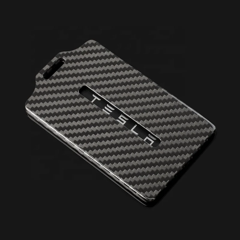 Car Interior Accessories Carbon Fiber Car Card Key Cover For Tesla Model 3 Model Y Model 3 Highland