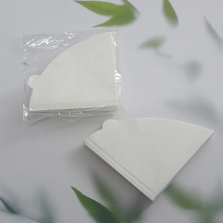 100pcs/bag Biodegradable Disposable Originally Wood Pulp Commercial Use Basket Paper Coffee Filter or Drip Coffee Custom Package