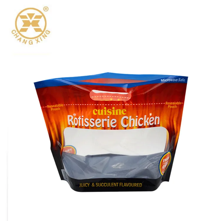 Custom Label Food Packaging Design Zipper Plastic Roasted Chicken Packaging Bags