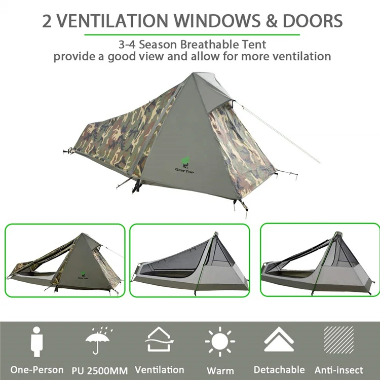 Outdoor Hiking 1-Person Elevated Tents Foldable Camping Cot Tent