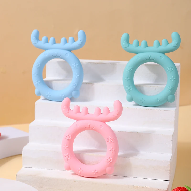 Logo Custom 100% Food Grade Chewable baby toys baby teething toys Silicone Baby Teether For Pacifier Toys