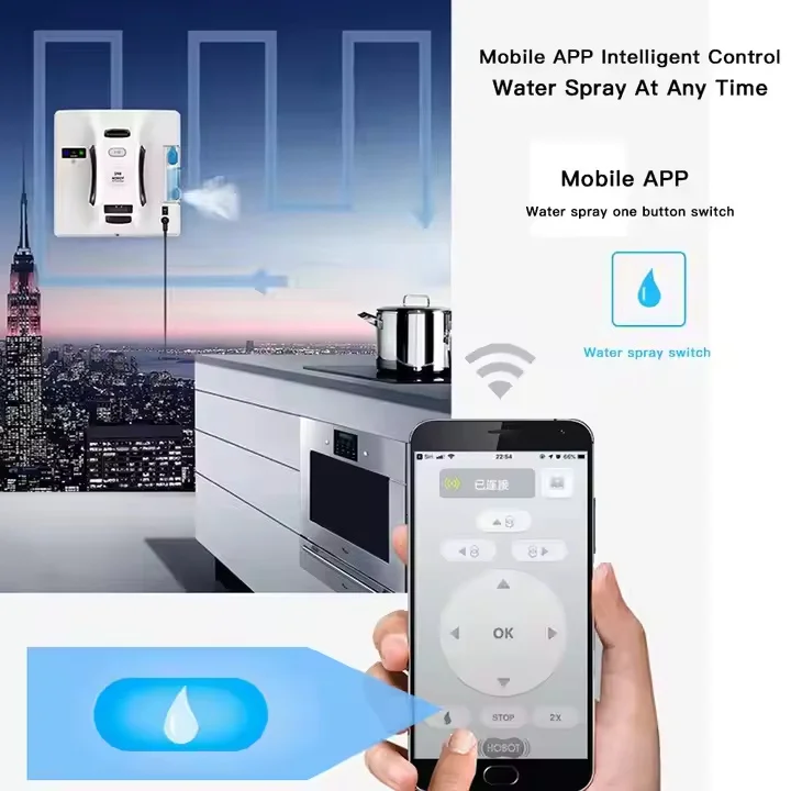 HOBOT 298 Smart Home Robot Vacuum Cleaner APP WiFi Remote Control Ultrasonic Water Spray Automatic Window Electric Household