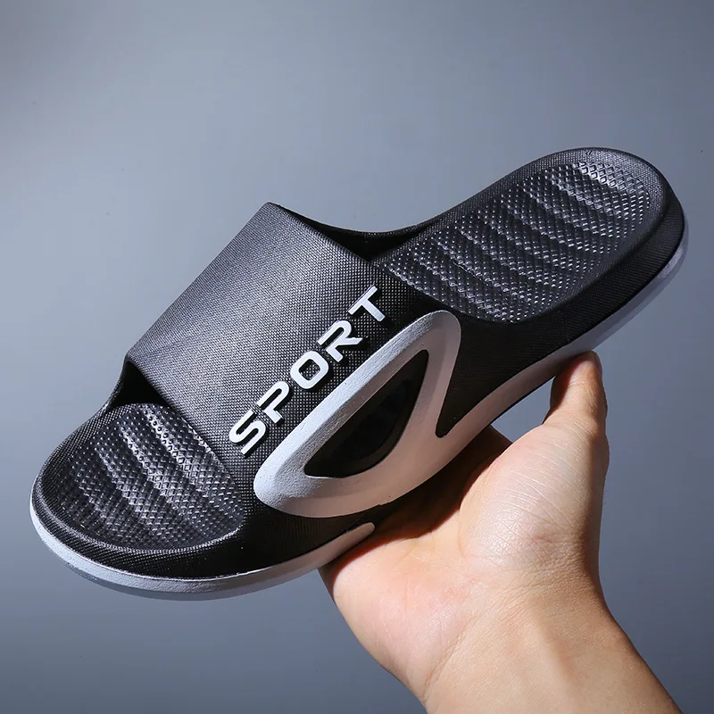 Solid color soft fashion nude thick sole fashionable wear-resistant massage non slip beach slide slippers sandal shoes for men