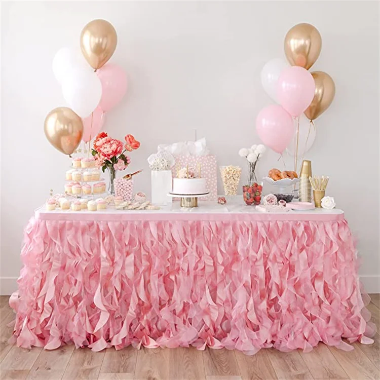 Colorful pleated table skirt suitable for wedding birthday party