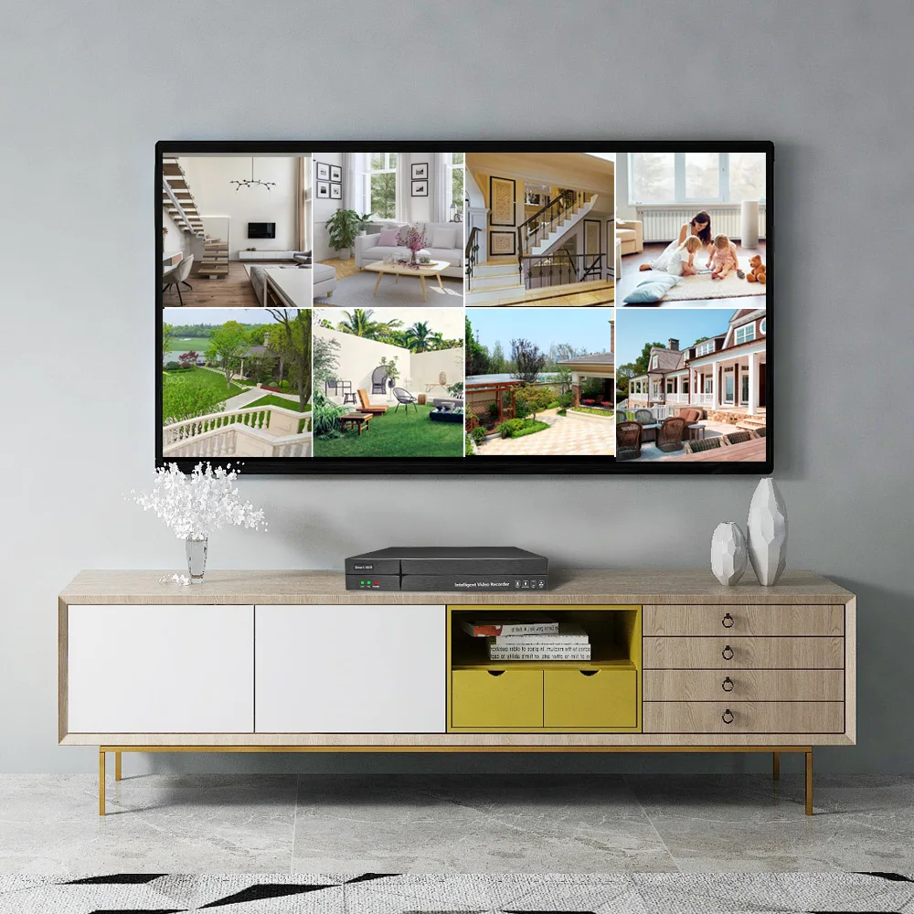 5MP 8pcs Night Color Vision Bullet 16CH 4K NVR 8CH Security Camera System NVR POE