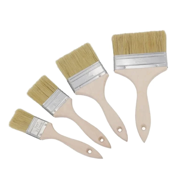 High grade bulk paint brushes wooden handle natural bristle paint brush