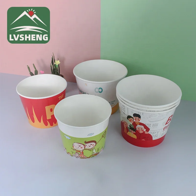 Biodegradable and compostable hot sale KFC snack paper bucket to go boxes