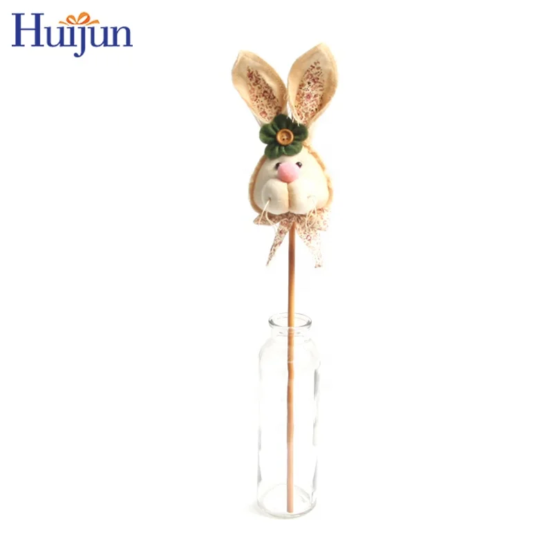 New Easter Wooden Hopsacking Bunny Pick Ornaments Garden Decorations Rabbit Gifts Party Holiday Supplies Homer Decor