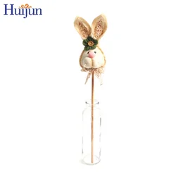 New Easter Wooden Hopsacking Bunny Pick Ornaments Garden Decorations Rabbit Gifts Party Holiday Supplies Homer Decor
