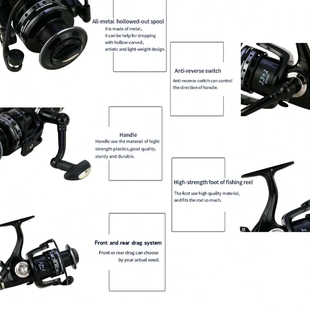10 kg Max Drag Metal Spool Fishing Reel 5.2:1 Gear Ratio 3000/6000 Series Carp fishing reel & Reservoir Spinning Reels