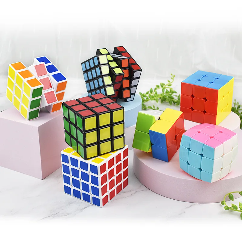 Hot Promotion Educational Toys Plastic Colorful 2*2 3*3 4*4 Smooth Rotation Cube Speed Magic Puzzle Cube Toy