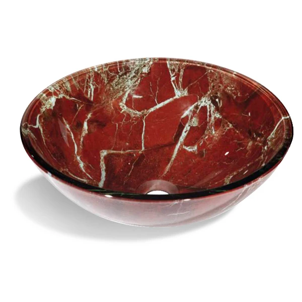 Black and White Colored Art Bong Design Glass Wash Basin Sinks