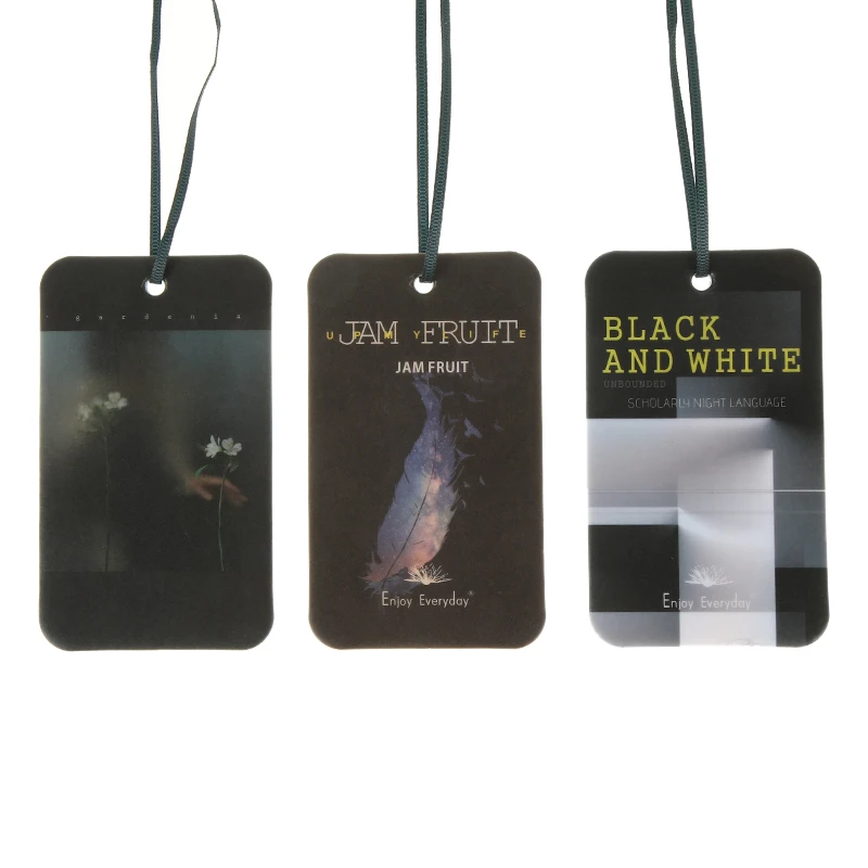 Wholesale 9 scents stocked promotion gifts car fragrance scented card private label custom design paper diffuser aroma card