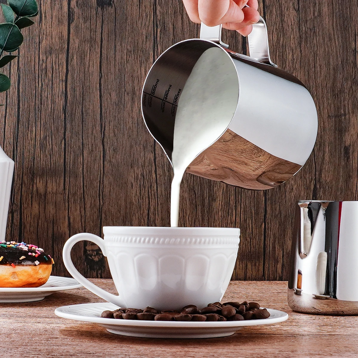 Wholesale  Latte Coffee Frothing Jug 350/600ml Stainless Steel Espresso Barista Milk Pitcher