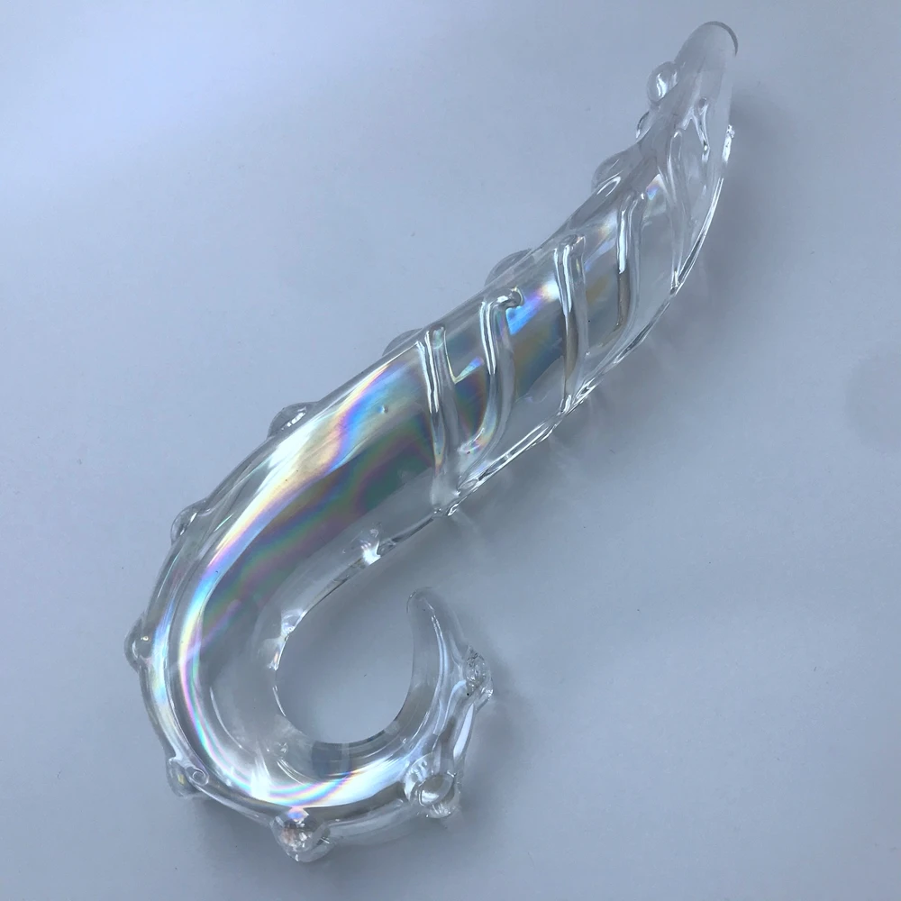 Wholesale hippocampal shape extremely big thick glass dildo sex toys