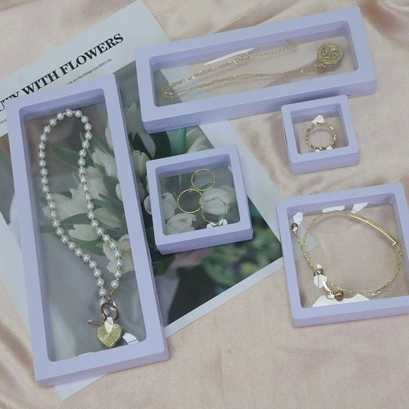 Wholesale 8*5.5mm Jewelry Box Set Packaging Pouch Retial Plastic Jewelry Box For Ring