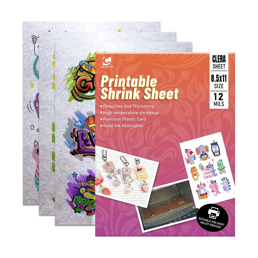 Jewelry Labels Sheets Shrinky White Craft Polyolefin Pvc Plastic Keychain Film Manufacturer Dinks Wrapping Heat Shrink Paper A4
