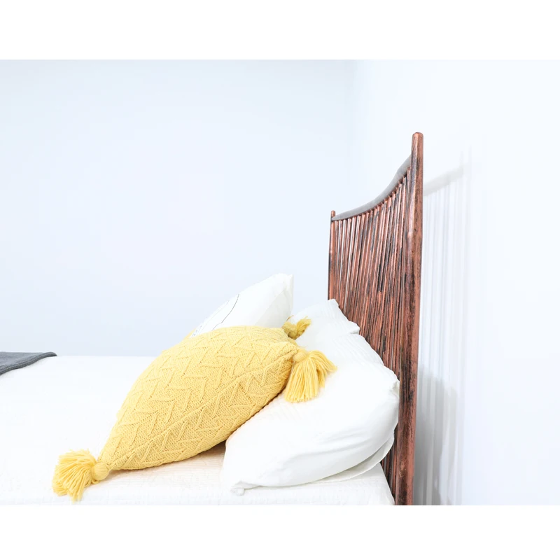 Luxury Industrial Antique Metal Beds Design Vintage Solid Sturdy Bronze Steel Metal Frame Beds