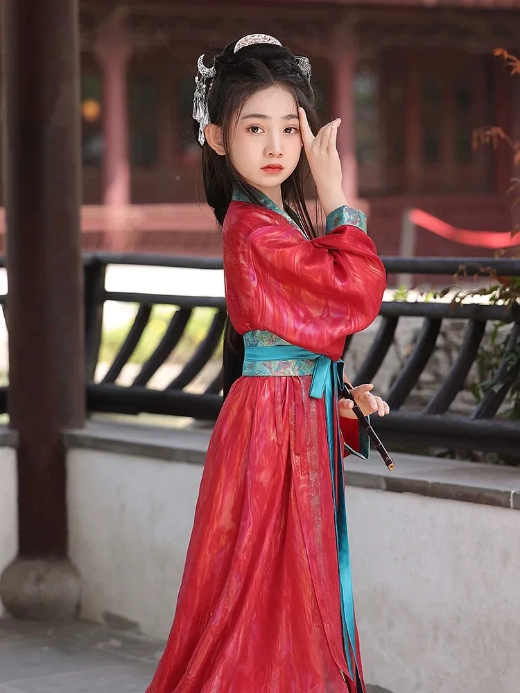 Traditional Chinese Hanfu  Warring States period clothing red dress