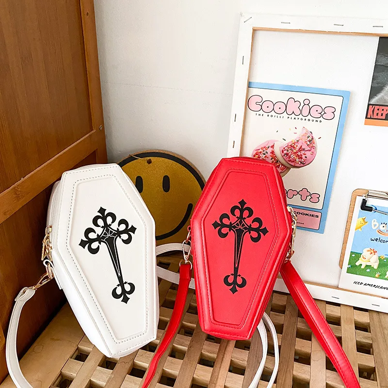 Ins coffin shaped cross body bag creative PU girls college mini focusrite bags women funny handbags ladies novation bag