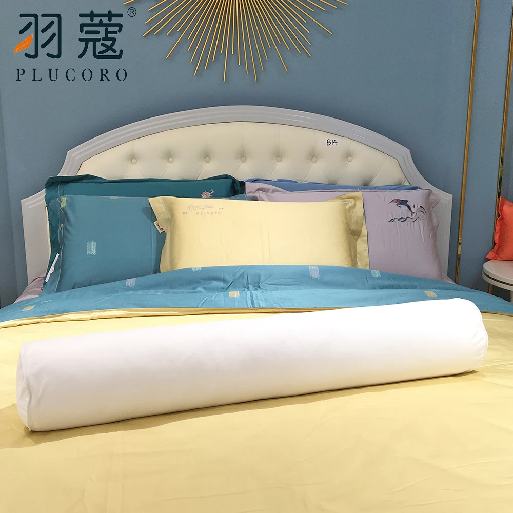 Fluffy Bolster Pillow Polyester Filling Cylindrical Pillow Sleeping Neck Pillow Roll