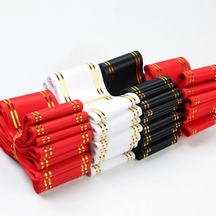 Flower Gift Decoration Welcome Blessing Promotion Writing Banner Gold Rim Streamer