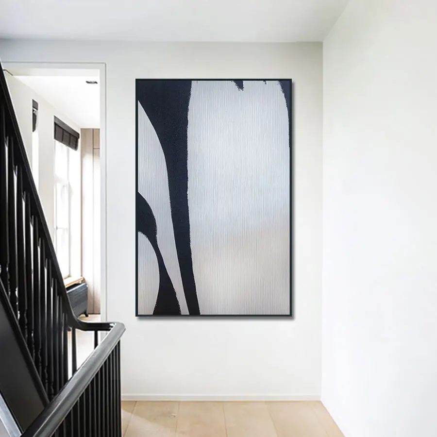 Original Art Luxury Style Abstract Art Canvas Modern Black and White Wall Picture Home Decoration Handmade Painting