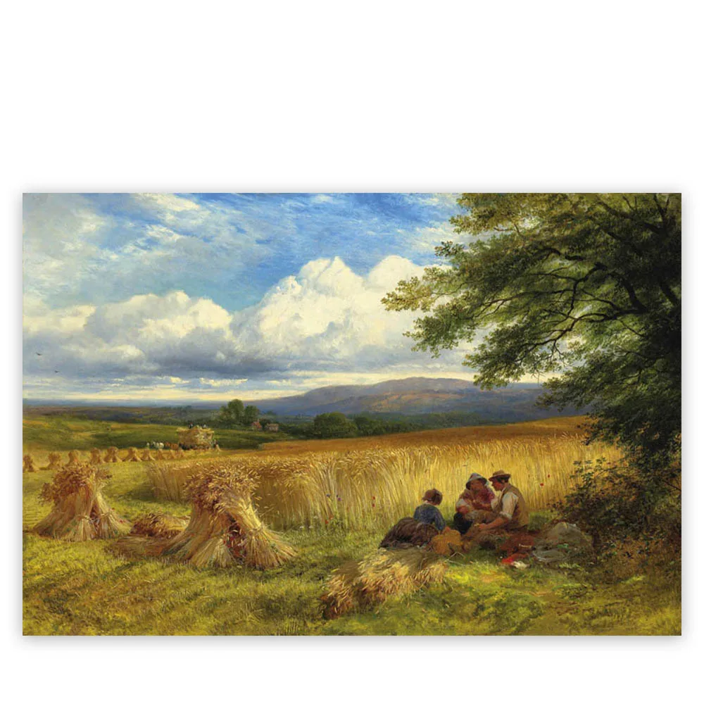 Chinese Style Home Living Room Decor Pico Art Landscape Harvesting Rice Painting