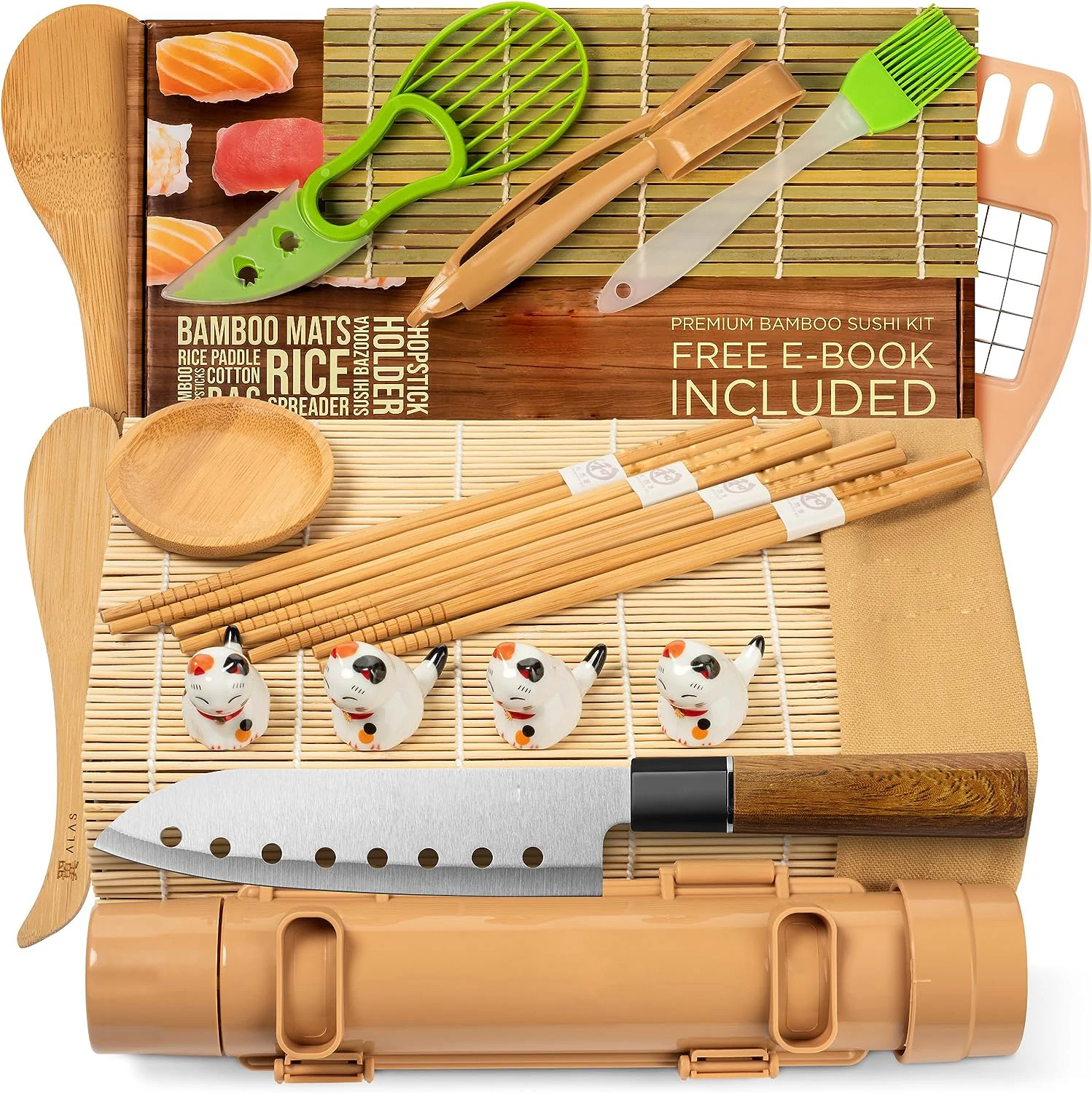 Sushi Making Kit- Complete 20 Piece Sushi Making Kit for Beginners & Pros Sushi Makers, Perfect  Kitchen Accessories