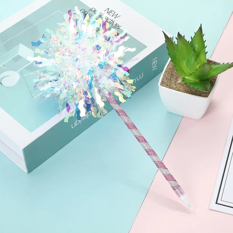 Party Pens for Wedding Thanksgiving Day Custom Logo Shiny Colored Silk Ornaments Gel Ball Pen for Girls