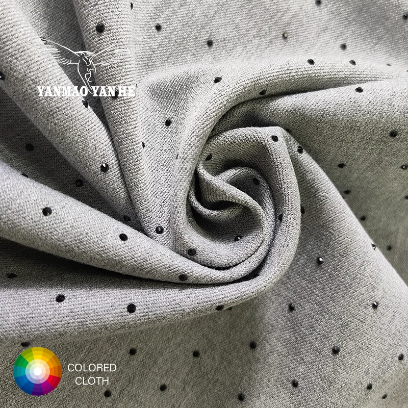 New Arrival Polka Dot 265GSM Polyester Rayon Spandex Fabric Blended Woven Stretch Solid for Garment Home Textile